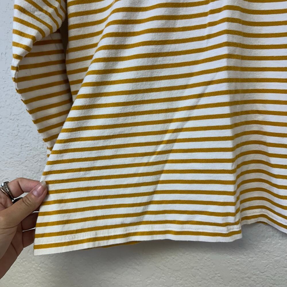 A.Y.R. The French Fry Long Sleeve Striped Boxy Top Yellow White Size XS - Picture 6 of 7